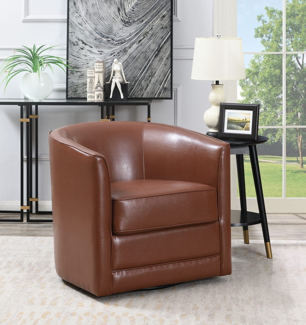 Adelta Brown Accent Swivel Chair - Thumbnail - Image 5