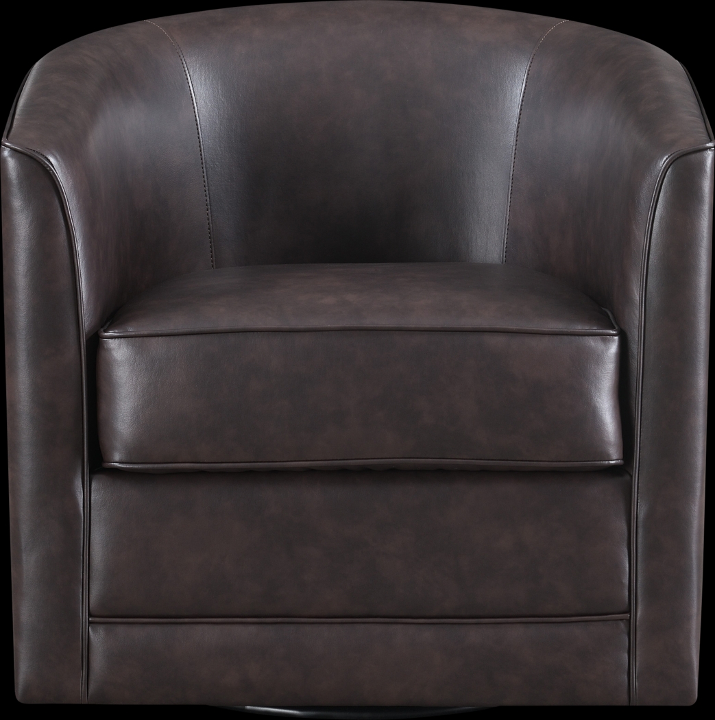 Adelta Dark Brown Accent Swivel Chair - Thumbnail - Image 2