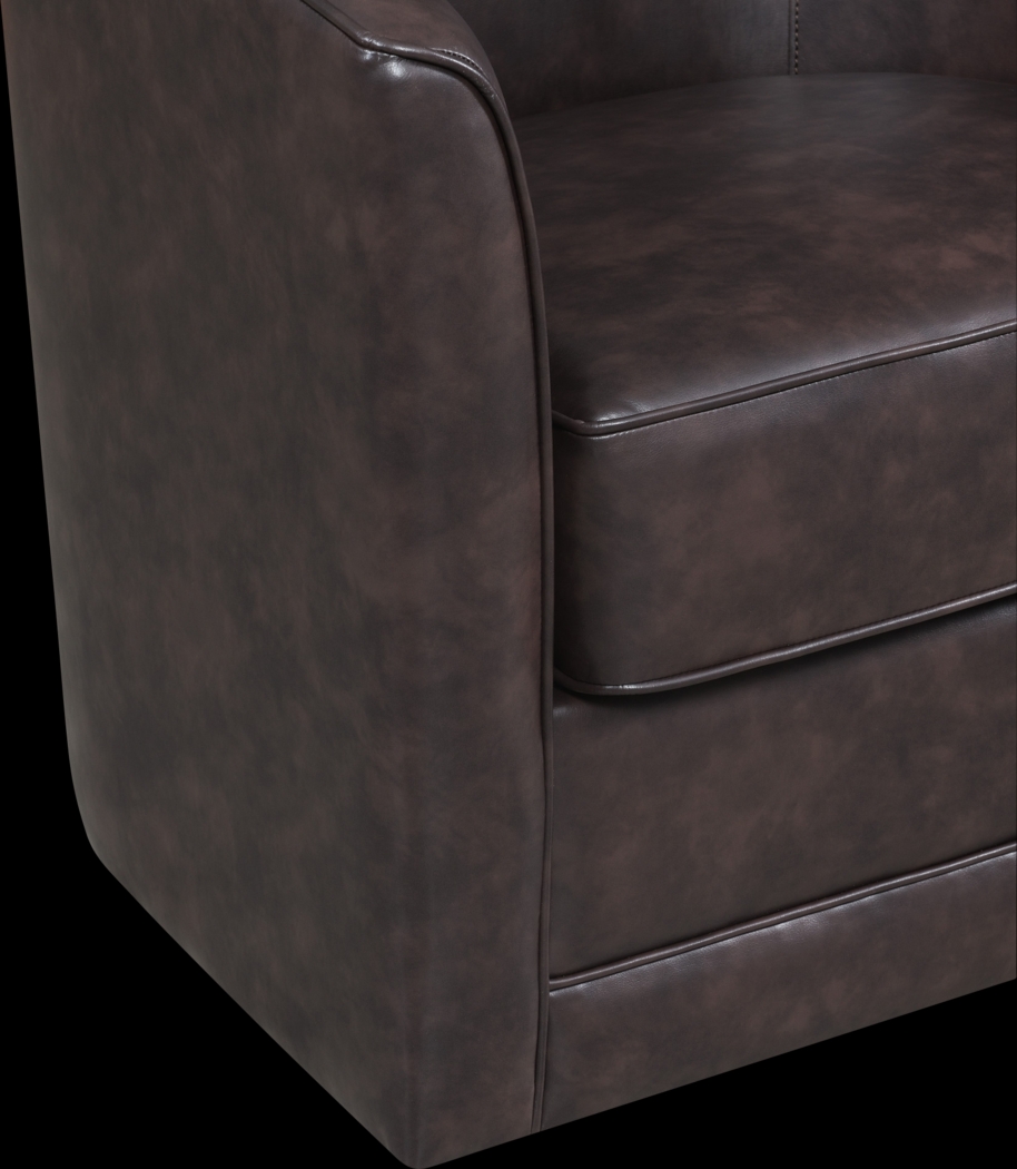 Adelta Dark Brown Accent Swivel Chair - Thumbnail - Image 4