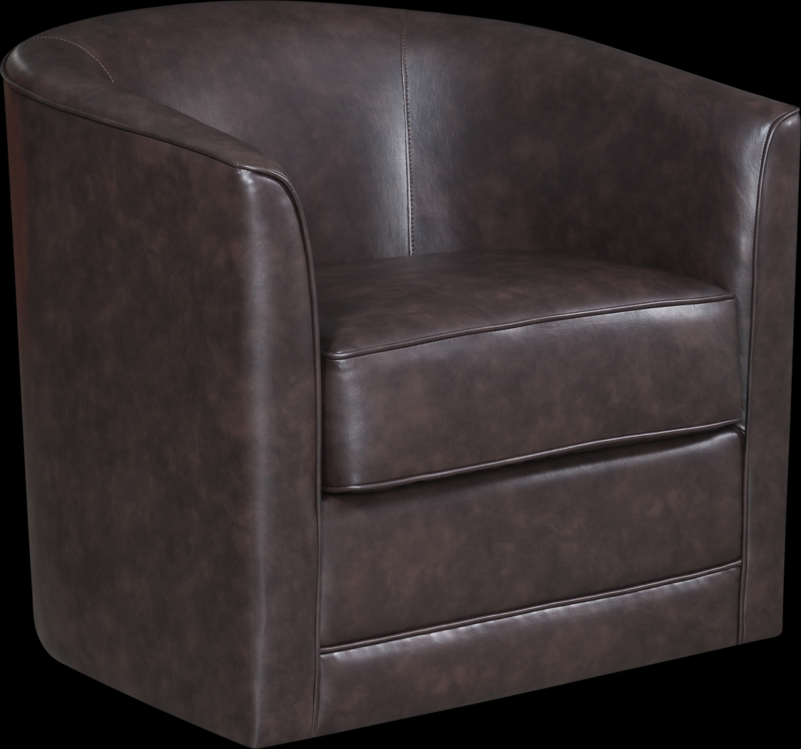 Adelta Dark Brown Accent Swivel Chair - Thumbnail - Image 1