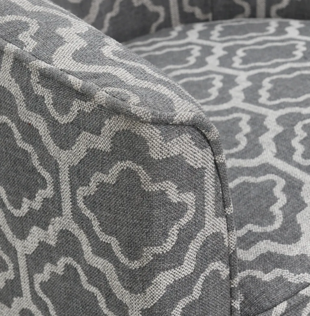 Adelta Gray Accent Swivel Chair - Thumbnail - Image 4