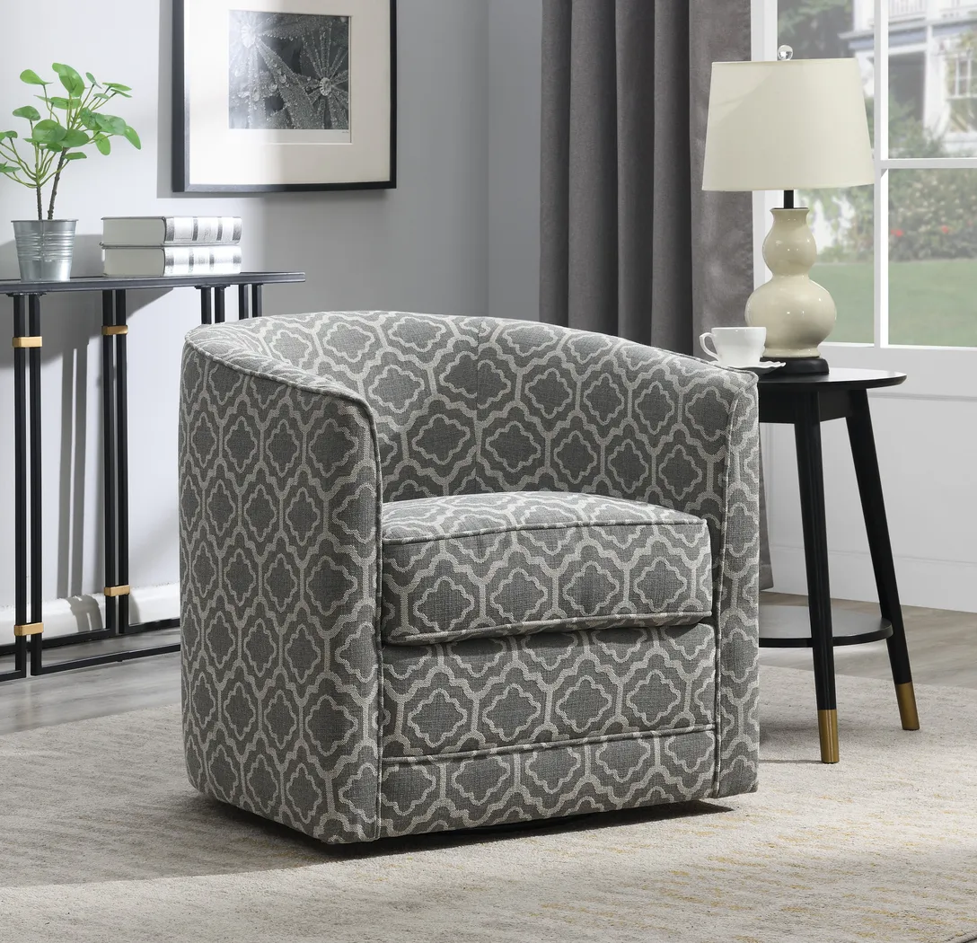 Adelta Gray Accent Swivel Chair - Thumbnail - Image 5