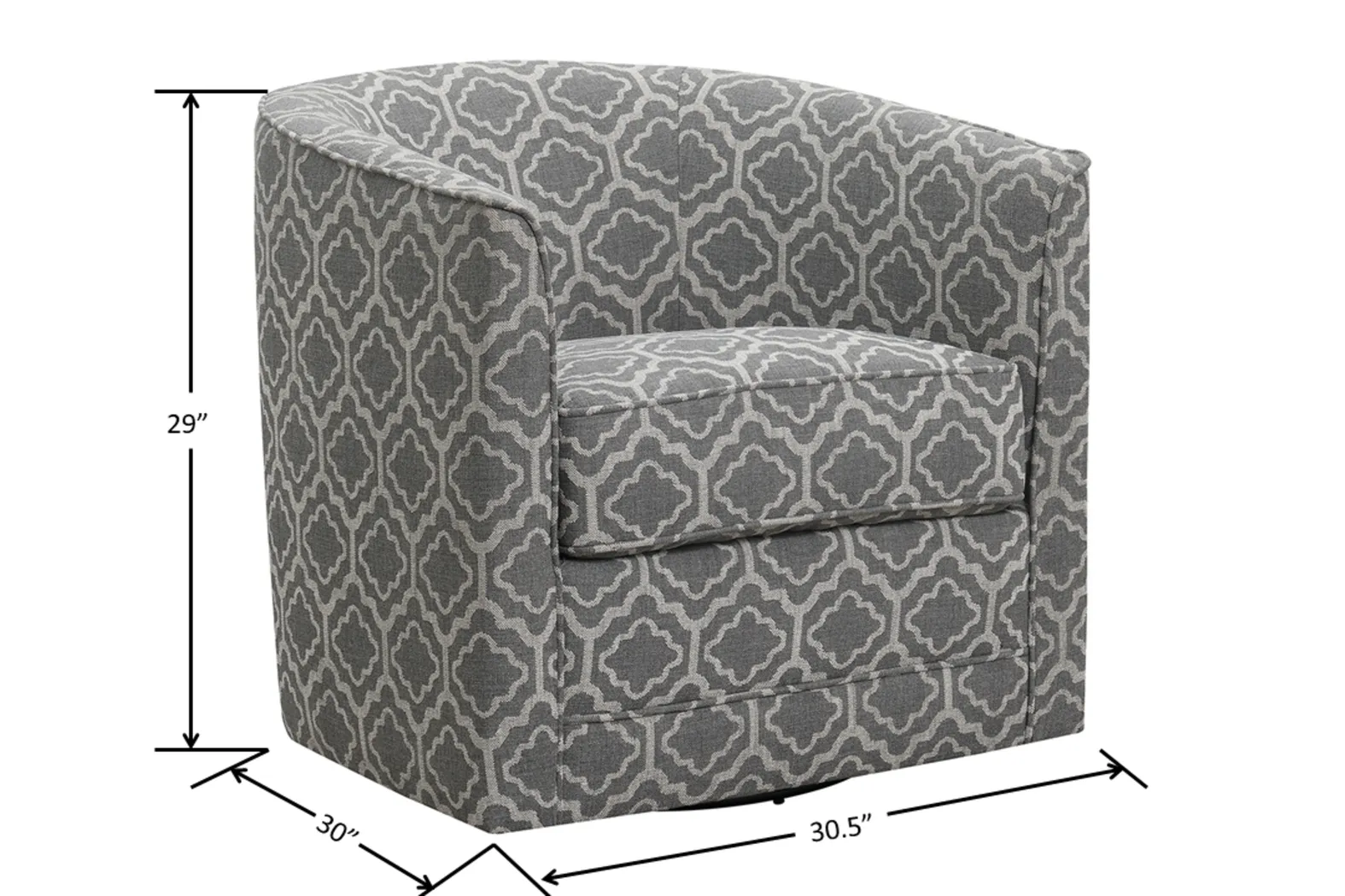 Adelta Gray Accent Swivel Chair - Thumbnail - Image 6