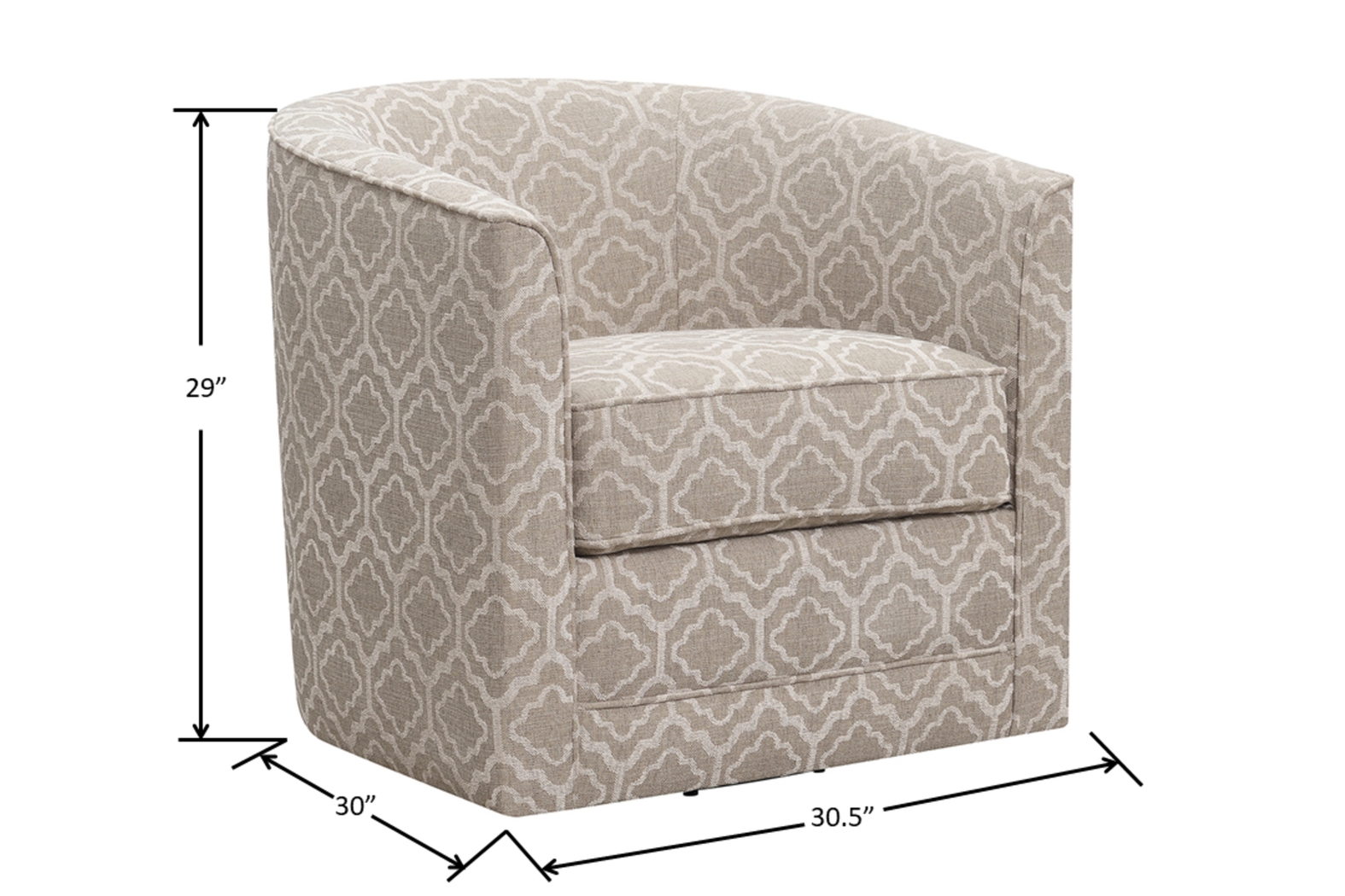 Adelta Light Brown Accent Swivel Chair - Thumbnail - Image 6
