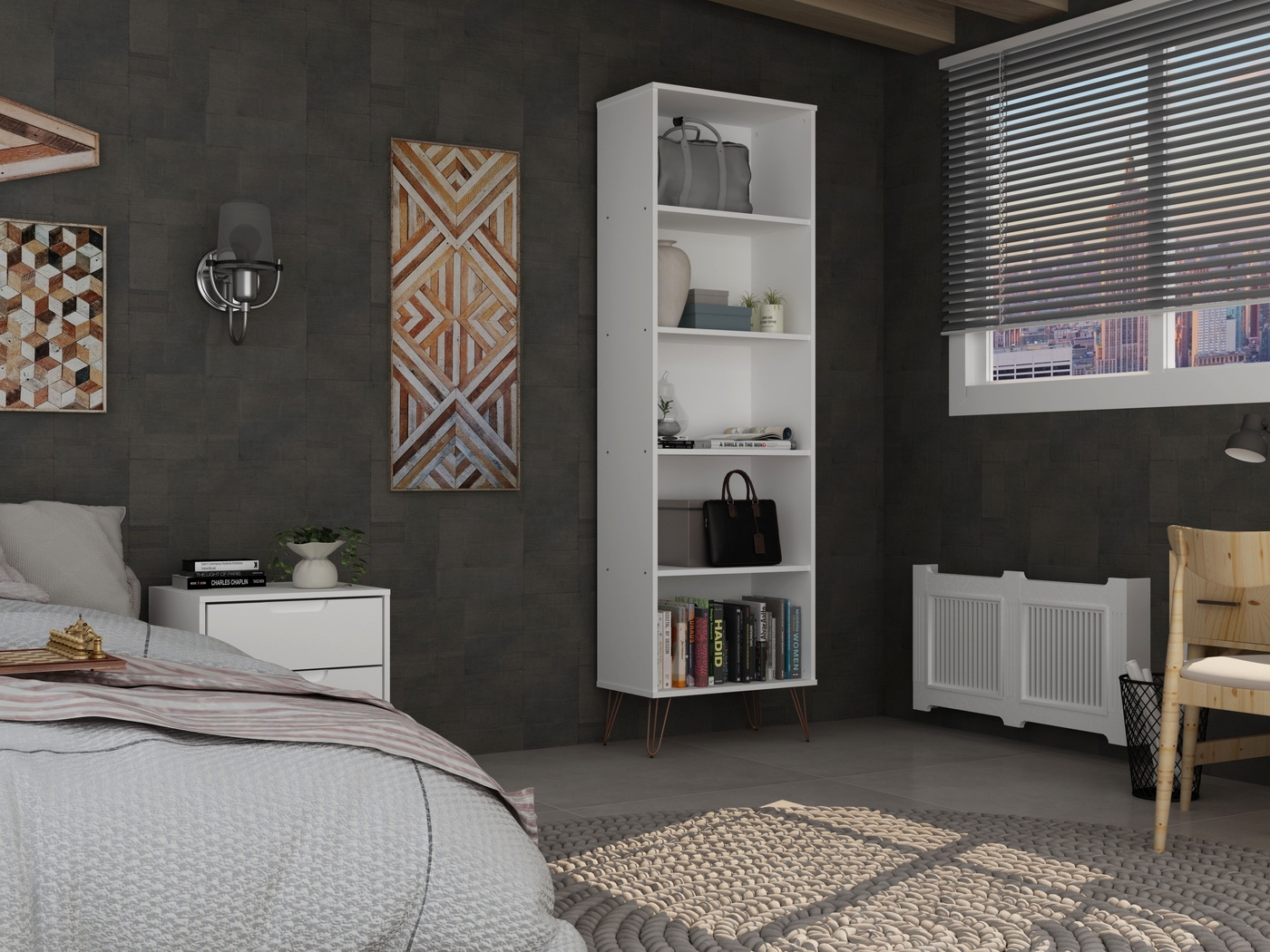 Ademoor White Bookcase - Thumbnail - Image 8