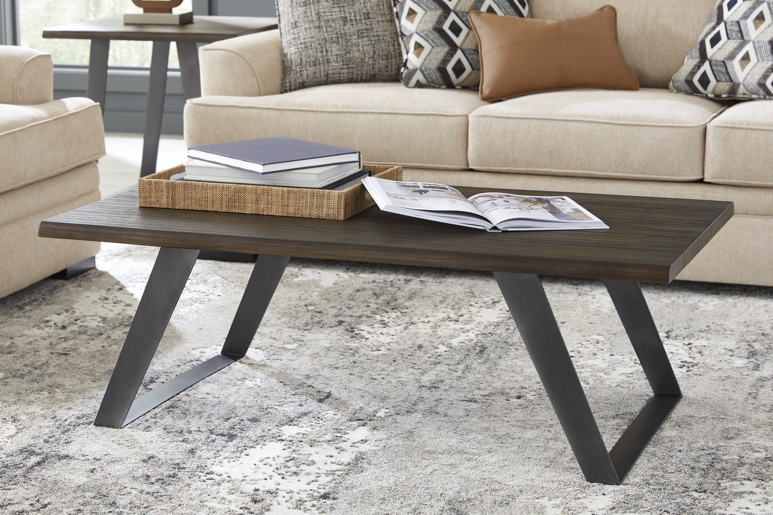 Aden Dark Brown Cocktail Table - Thumbnail - Image 2