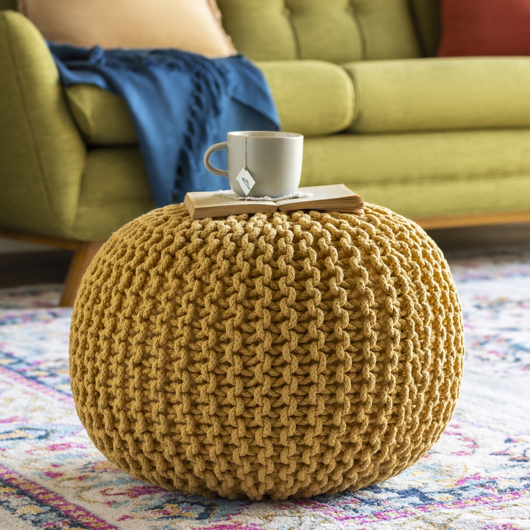 Adencliff Yellow Ottoman - Thumbnail - Image 2