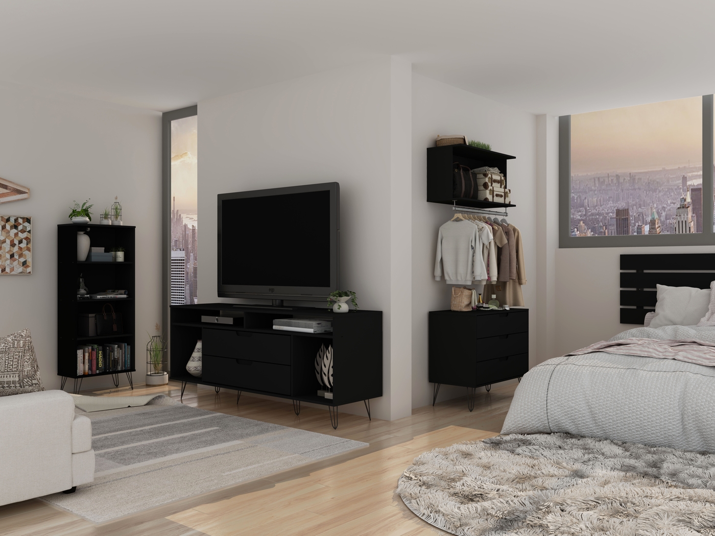 Adenmoor Black Bookcase - Thumbnail - Image 9