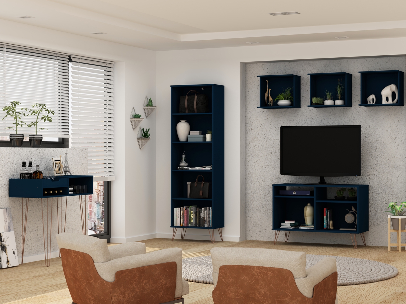 Adenmoor Blue Bookcase - Thumbnail - Image 7