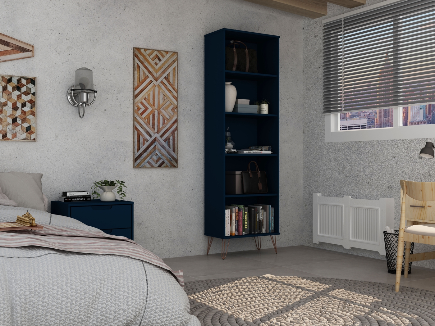 Adenmoor Blue Bookcase - Thumbnail - Image 9