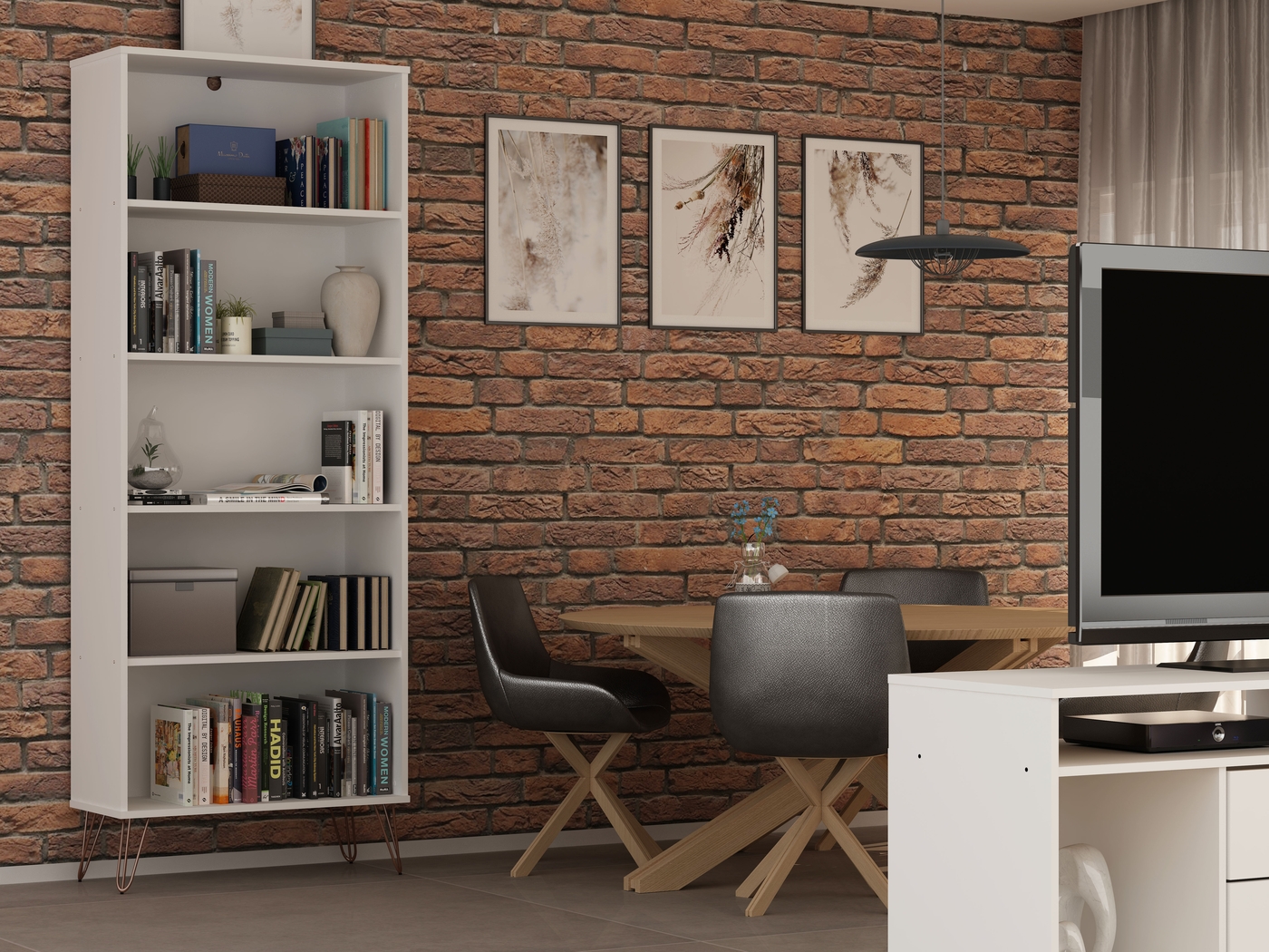 Adenmoor White Bookcase - Thumbnail - Image 7