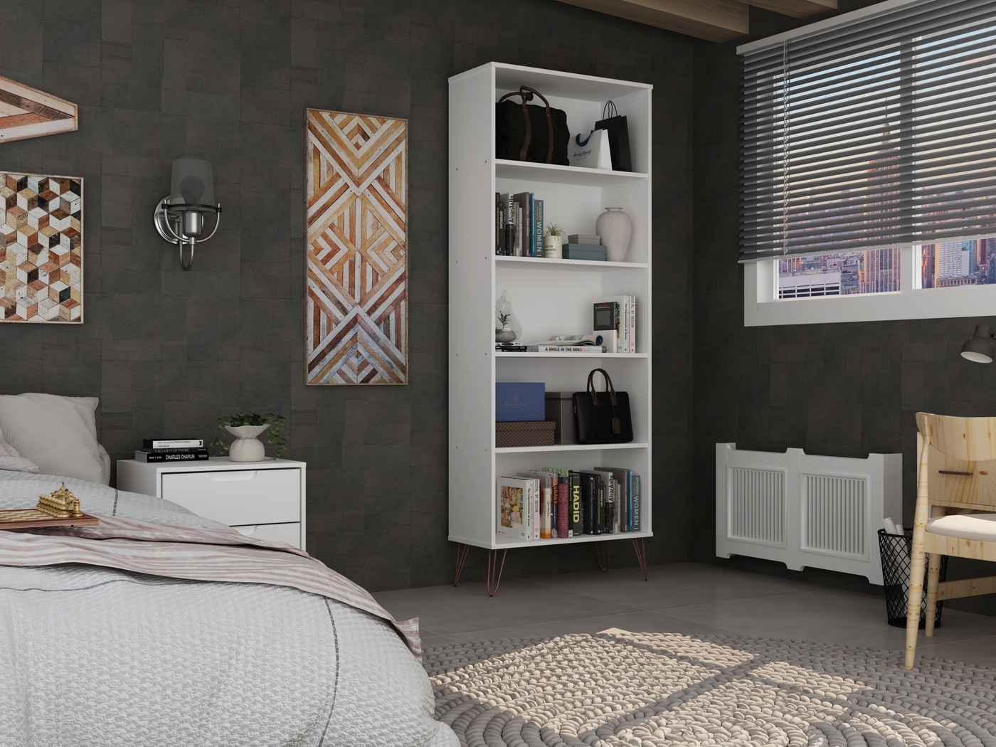 Adenmoor White Bookcase - Thumbnail - Image 8