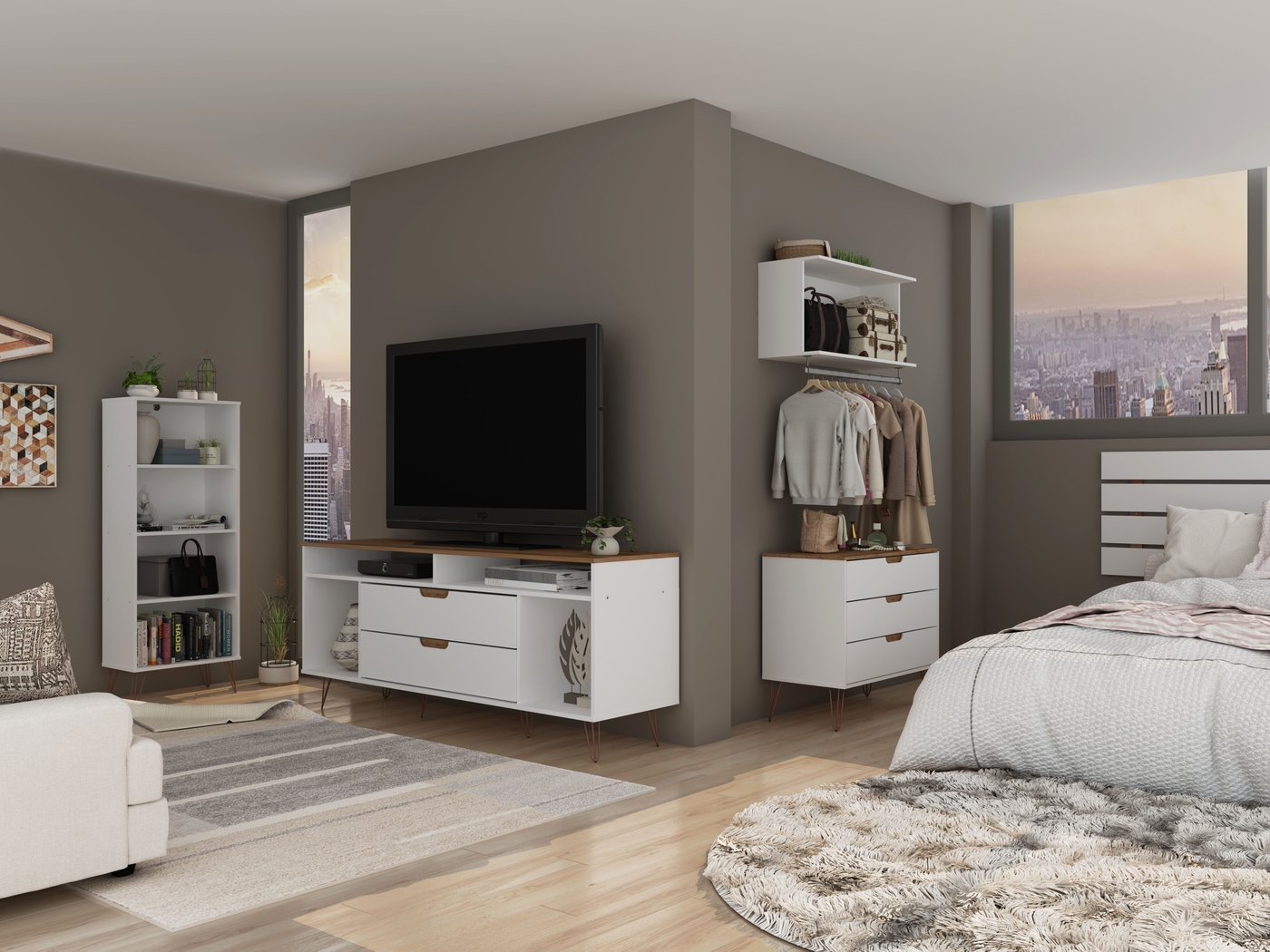 Adenmoor White Bookcase - Thumbnail - Image 9