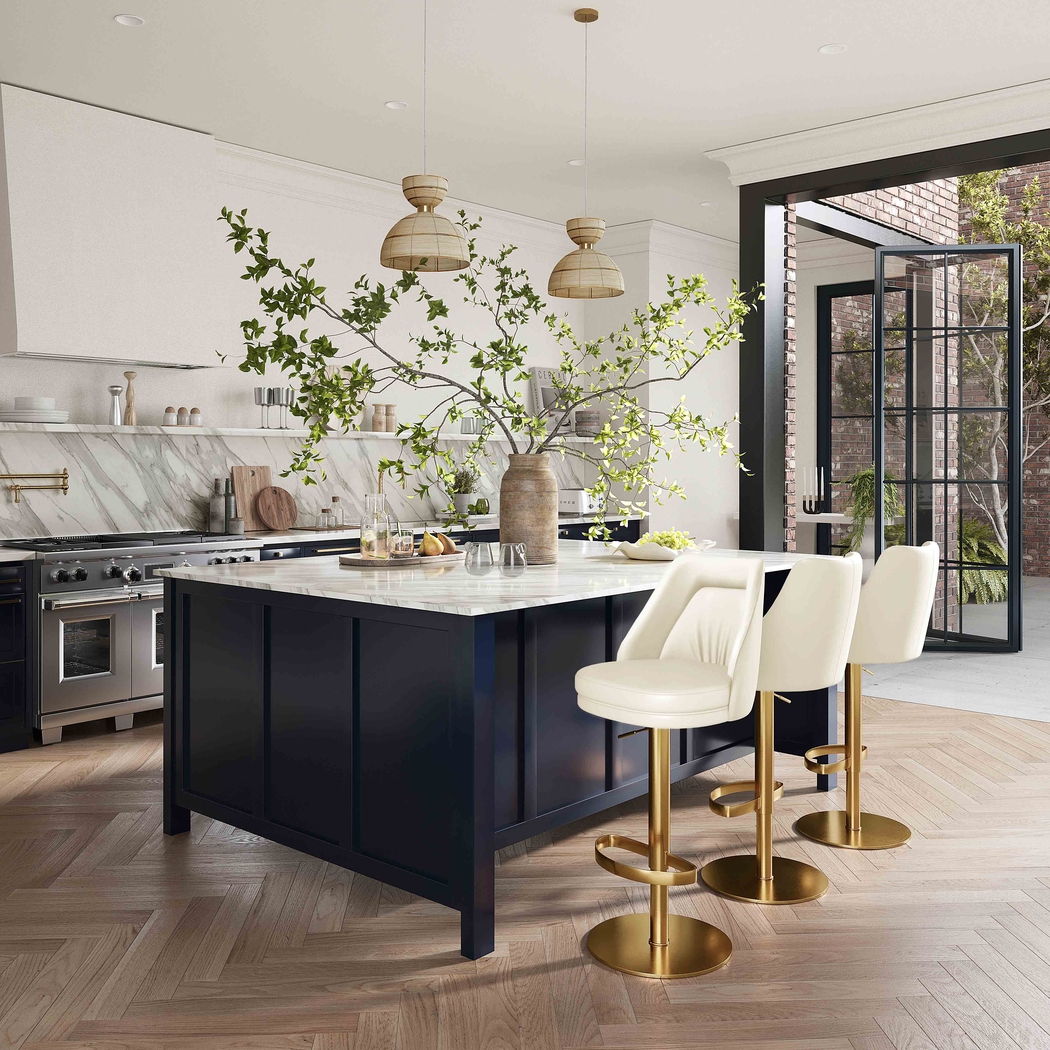 Aderene Cream Swivel Barstool - Thumbnail - Image 2