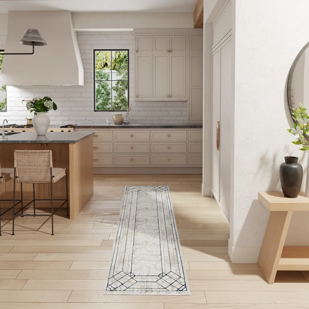 Adharice Ivory/Taupe 2'3 x 7'6 Runner Rug - Thumbnail - Image 2