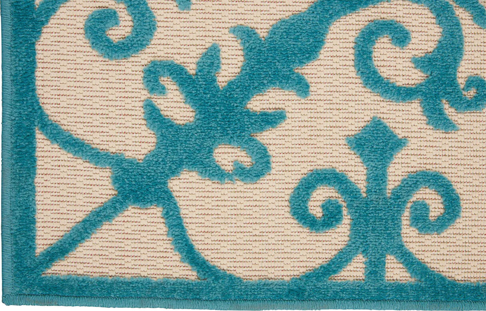 Adilen Aqua 5' x 8' Indoor/Outdoor Rug - Thumbnail - Image 2