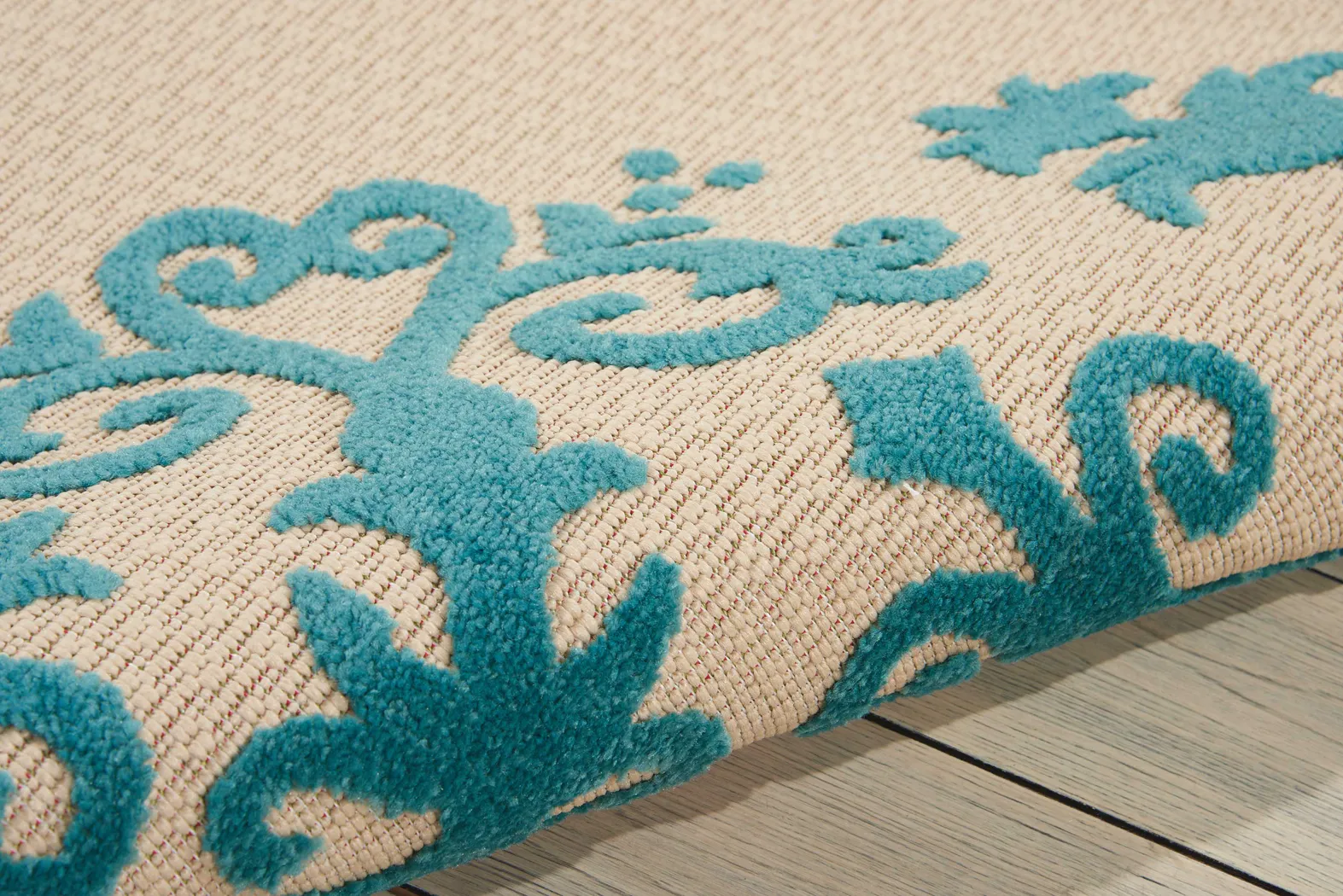 Adilen Aqua 5' x 8' Indoor/Outdoor Rug - Thumbnail - Image 3