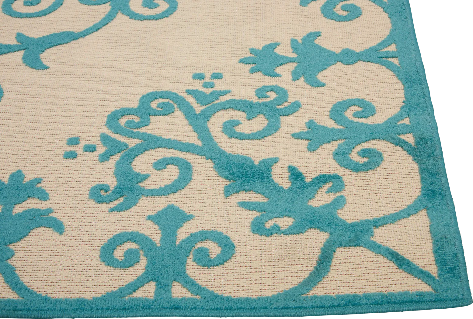 Adilen Aqua 5' x 8' Indoor/Outdoor Rug - Thumbnail - Image 4