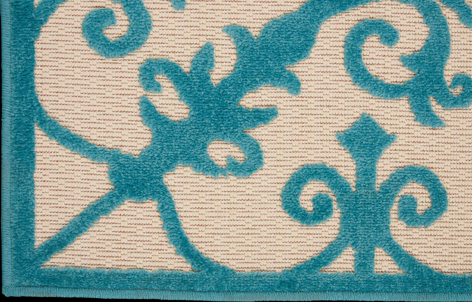 Adilen Aqua 8' x 11' Indoor/Outdoor Rug - Thumbnail - Image 2