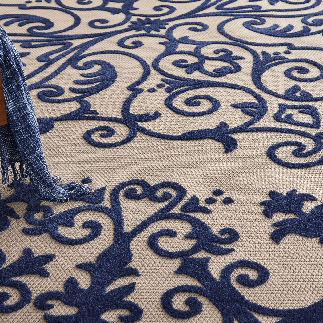 Adilen Navy 8' x 11' Indoor/Outdoor Rug - Thumbnail - Image 7