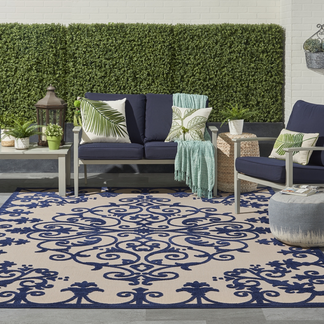 Adilen Navy 8' x 11' Indoor/Outdoor Rug - Thumbnail - Image 9