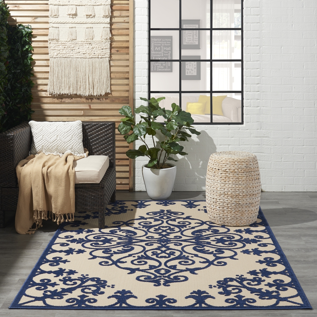 Adilen Navy 8' x 11' Indoor/Outdoor Rug - Thumbnail - Image 10
