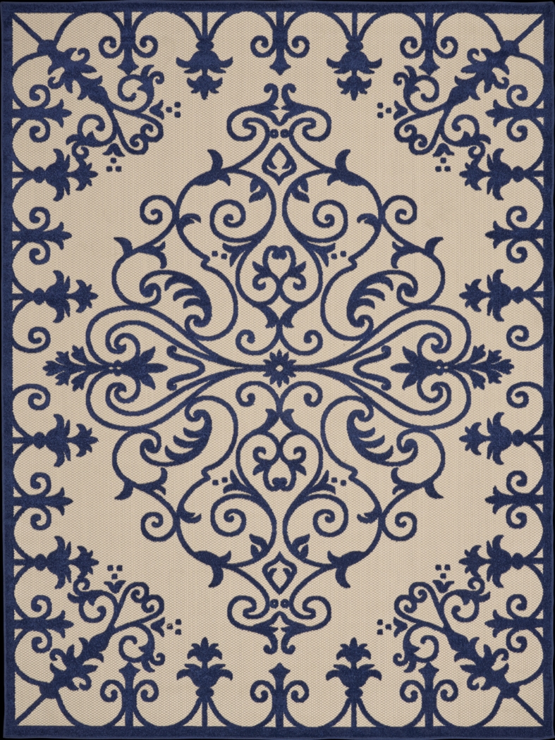 Adilen Navy 8' x 11' Indoor/Outdoor Rug - Thumbnail - Image 1