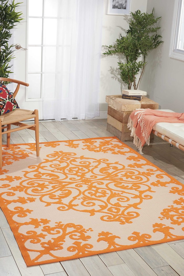 Adilen Orange 8' x 11' Indoor/Outdoor Rug - Thumbnail - Image 5