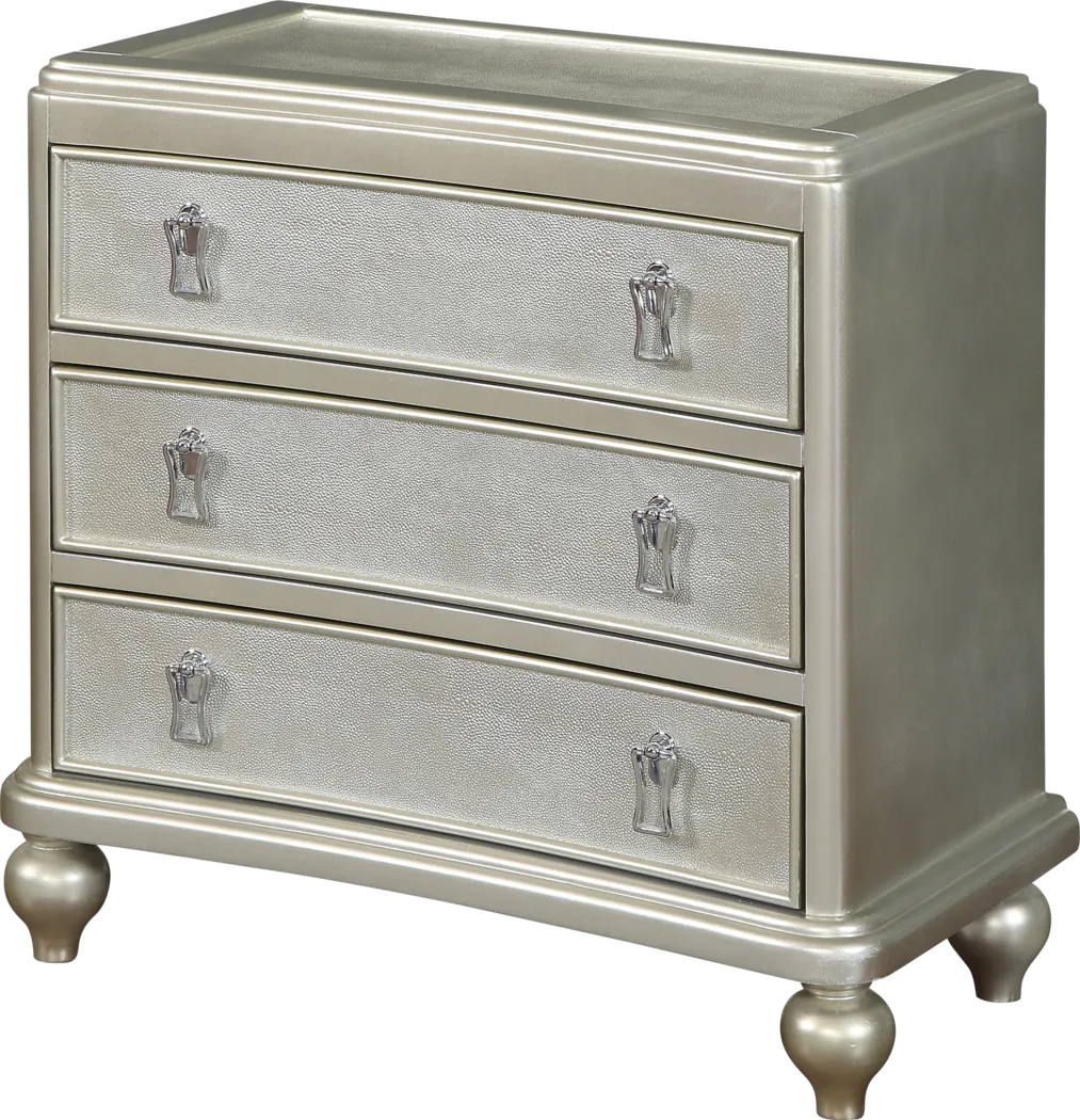 Adira Champagne Three Drawer Cabinet - Thumbnail - Image 1