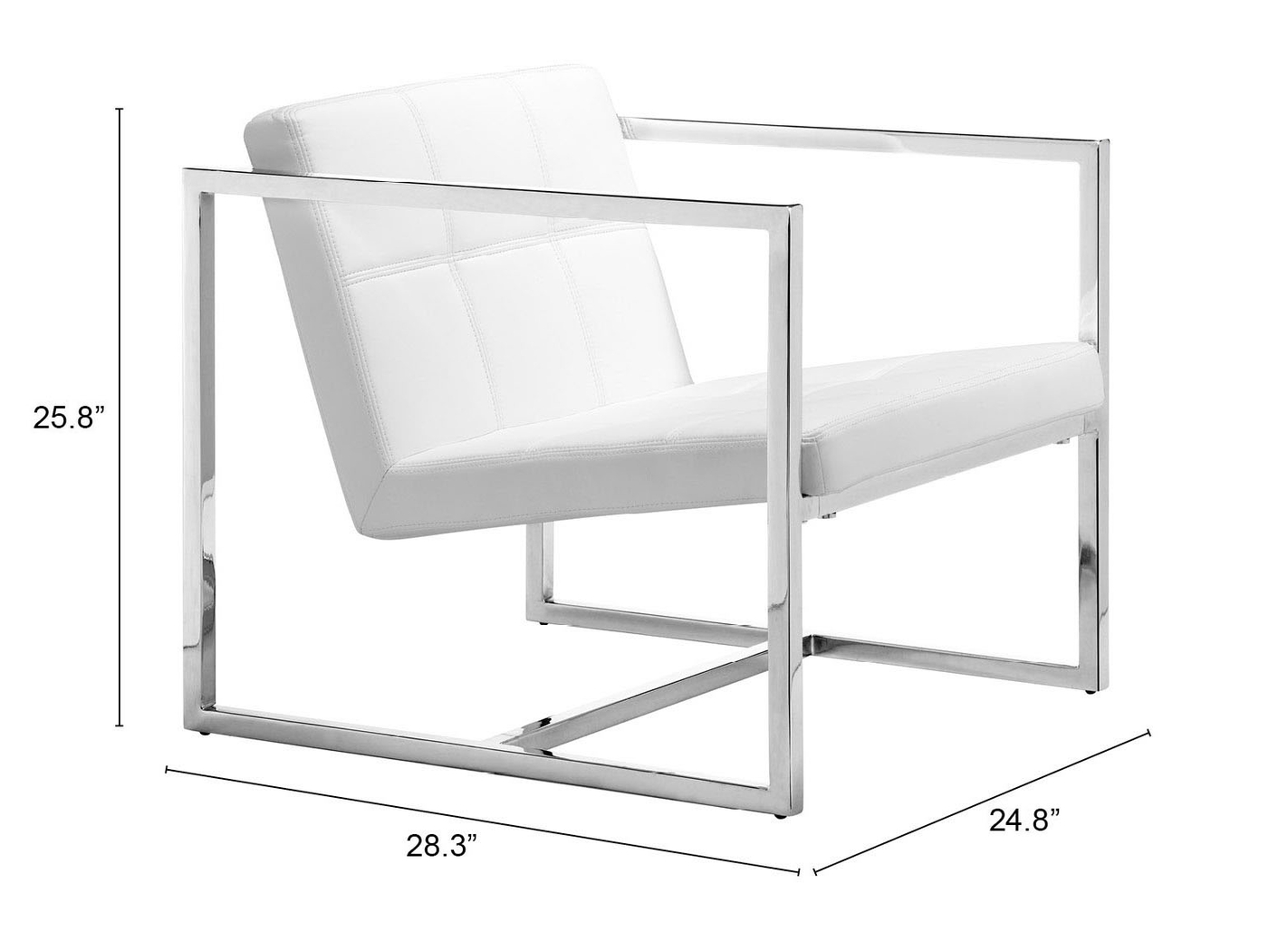 Adiron White Accent Chair - Thumbnail - Image 6