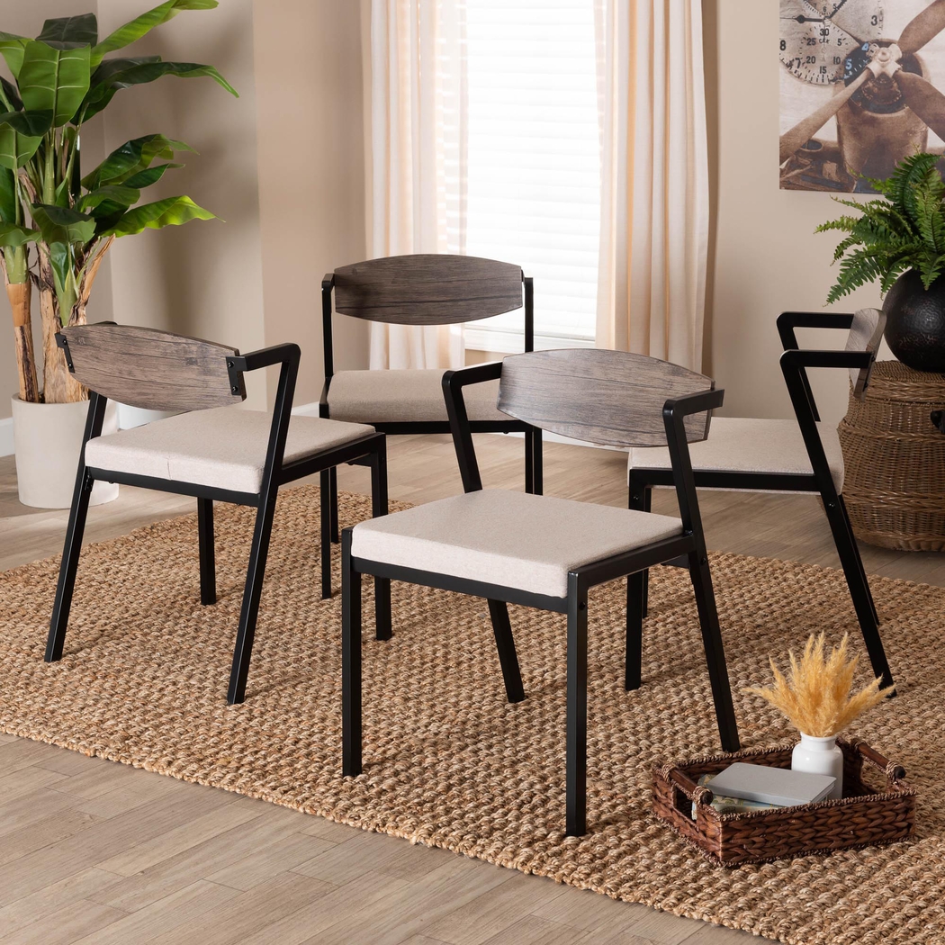 Adiutori Beige Dining Chair, Set of 4 - Thumbnail - Image 2