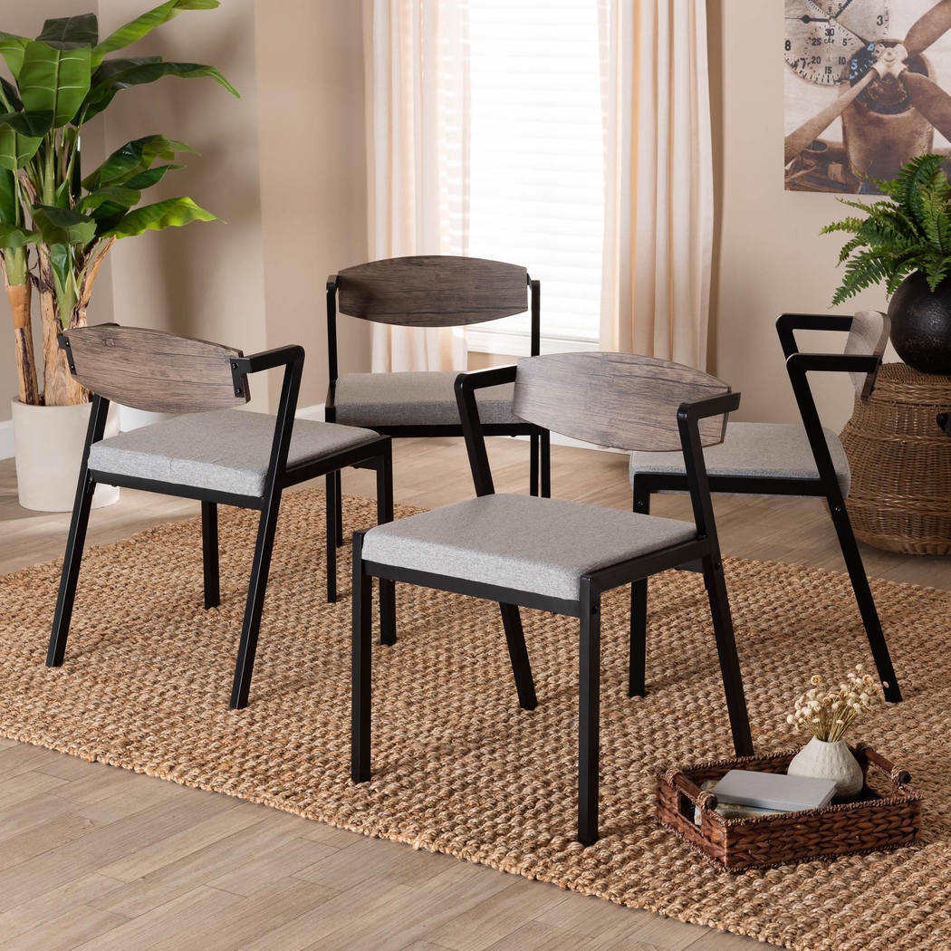 Adiutori Gray Dining Chair, Set of 4 - Thumbnail - Image 2