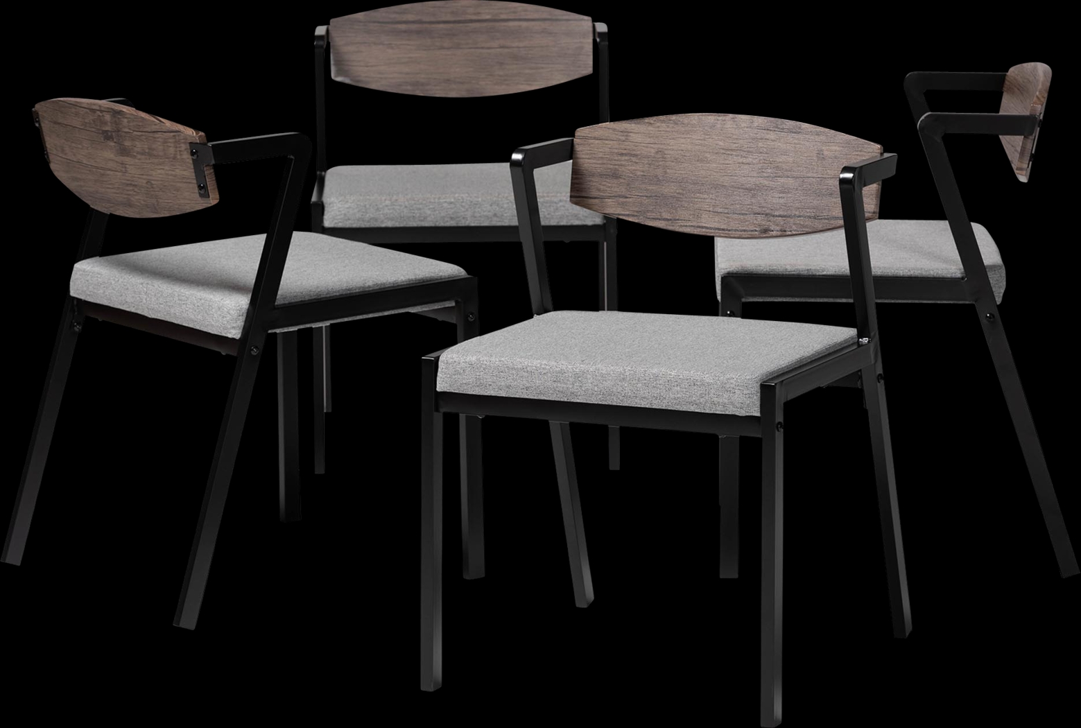 Adiutori Gray Dining Chair, Set of 4 - Thumbnail - Image 1