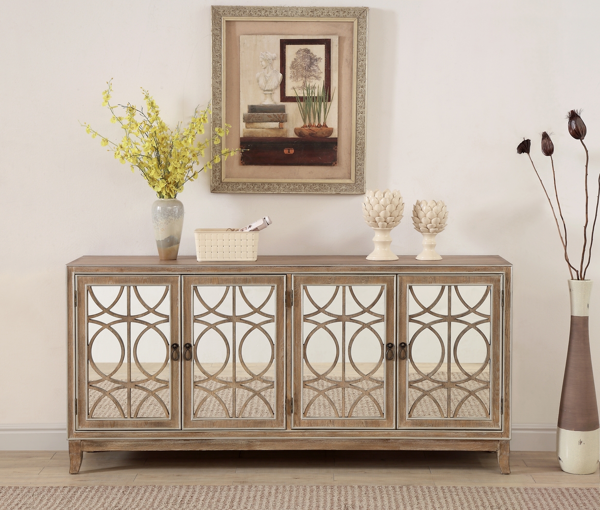 Adkisson Brown Four Door Credenza - Thumbnail - Image 4