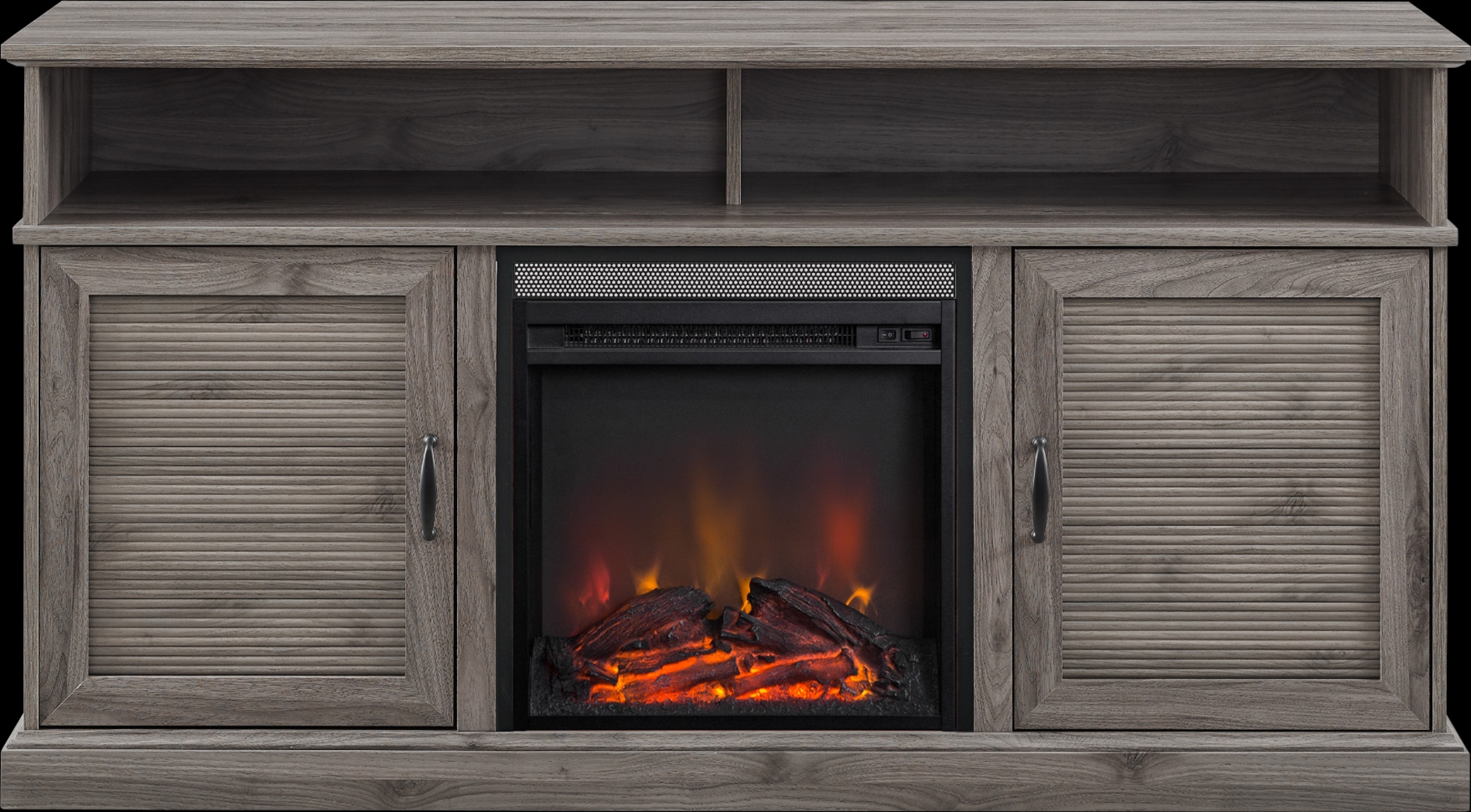 Adleigh Gray 60 in. Console, With Electric Fireplace - Thumbnail - Image 2