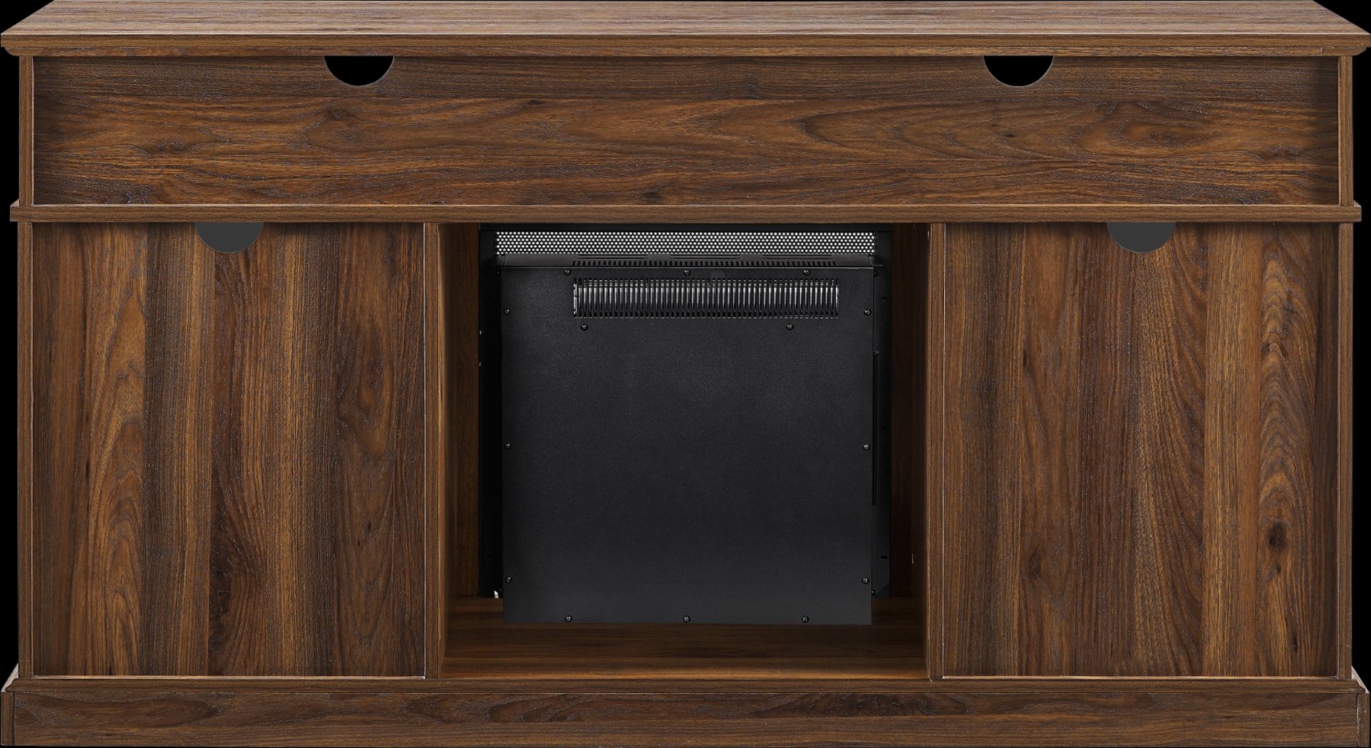 Adleigh Walnut 60 in. Console, With Electric Fireplace - Thumbnail - Image 4