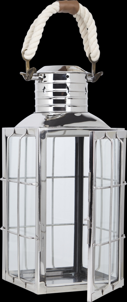 Admiral Cove Silver Large Indoor/Outdoor Lantern - Thumbnail - Image 4