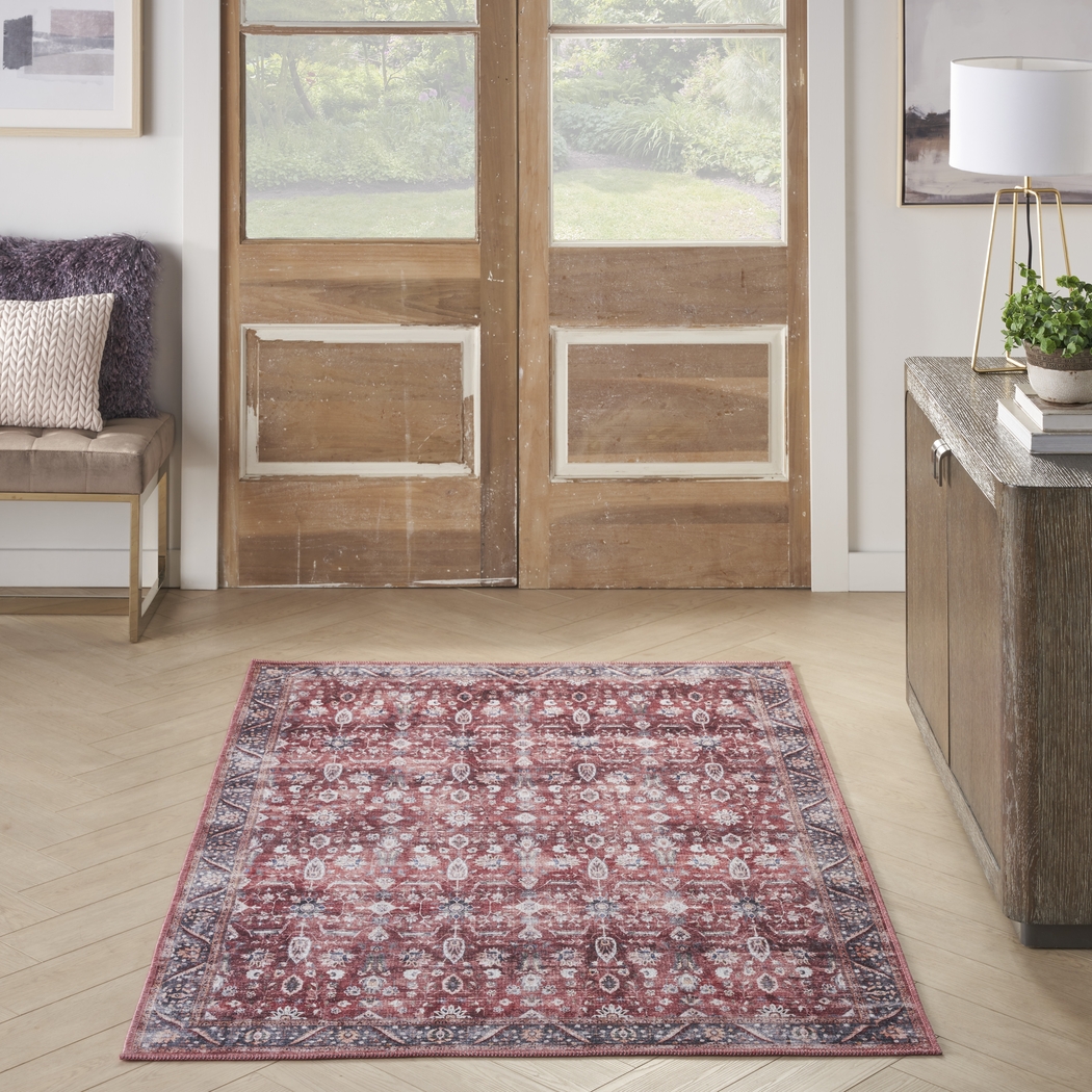Adosis Ivory/Brick 5'3 x 7'3 Rug - Thumbnail - Image 3