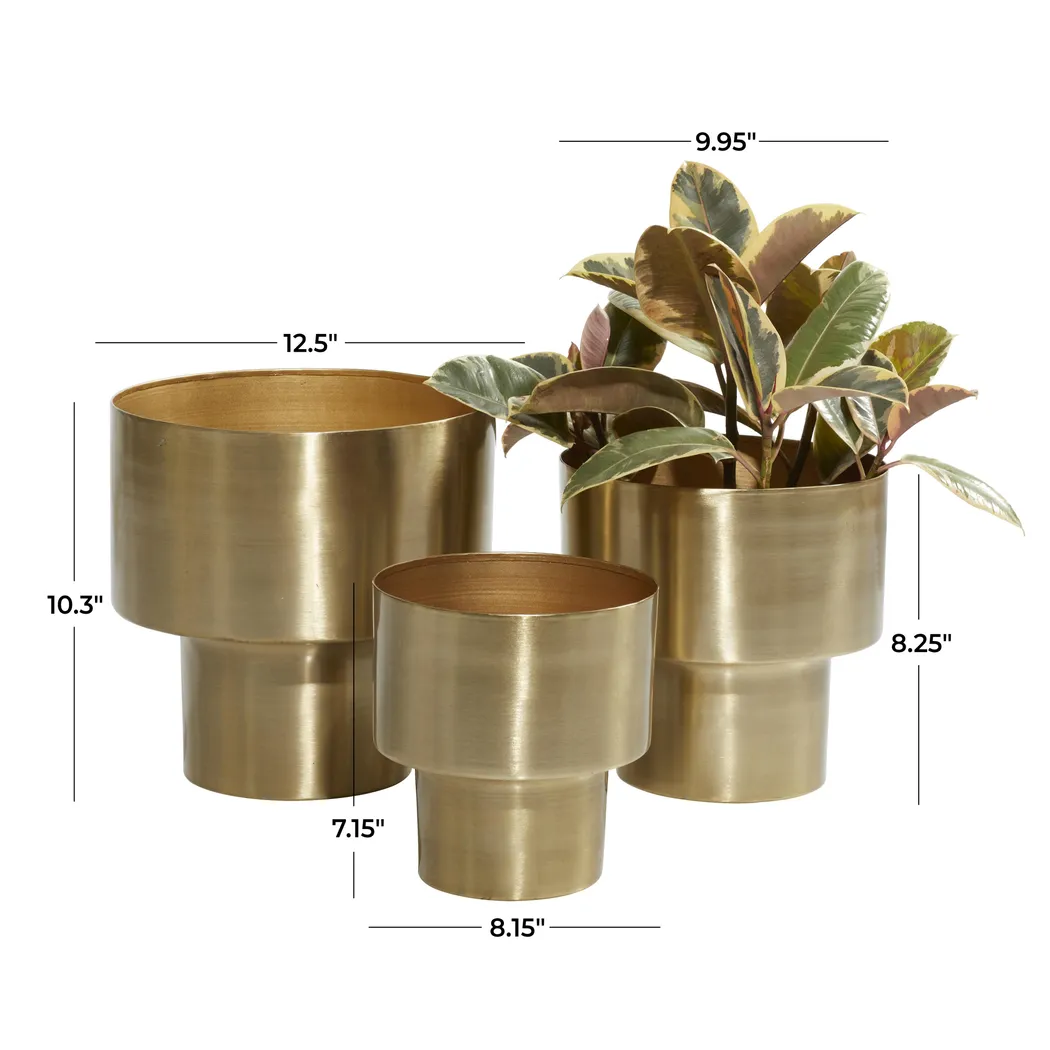 Adral Gold Indoor/Outdoor Planter, Set of 3 - Image 2