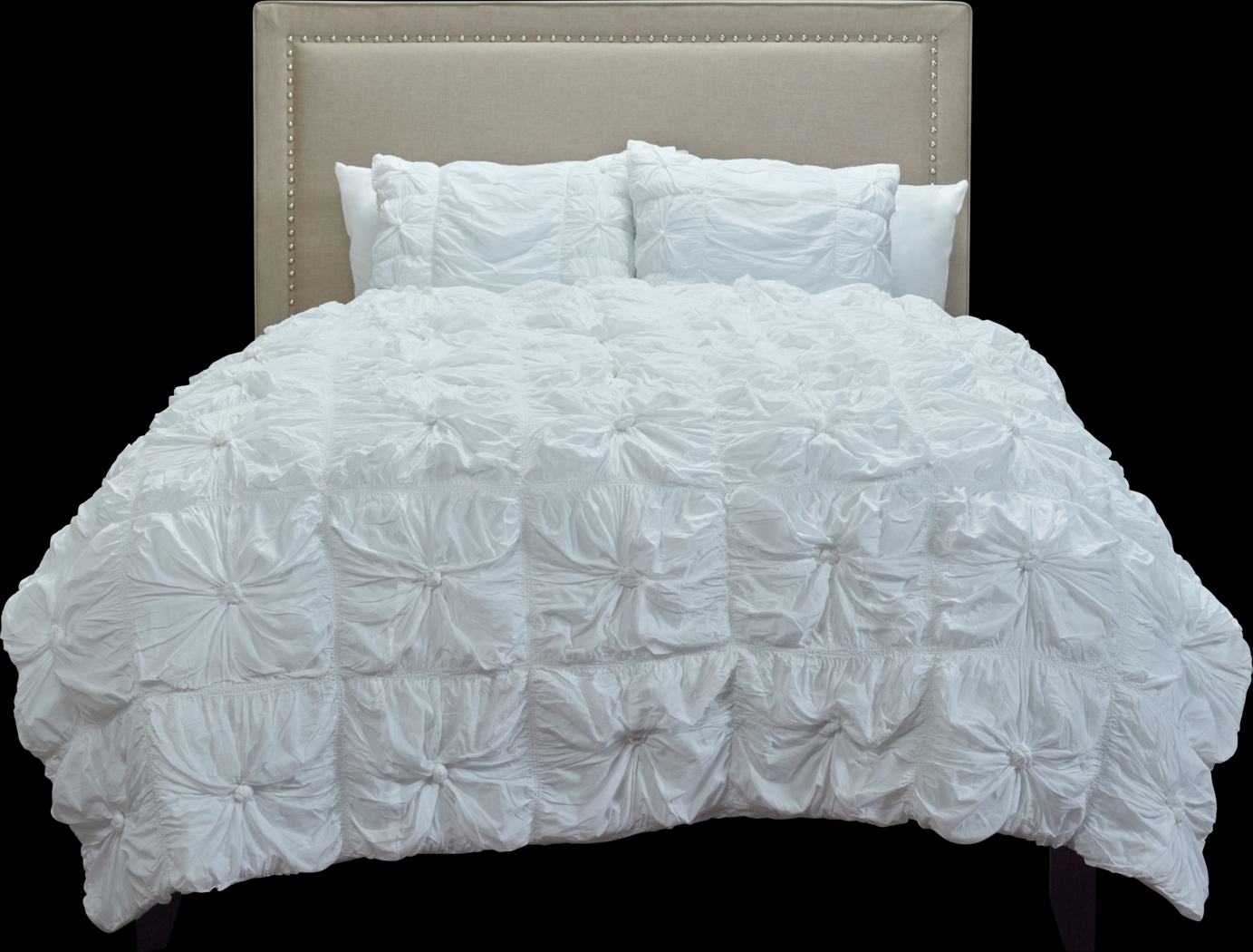 Adrina White 3 Pc King Comforter Set - Thumbnail - Image 2