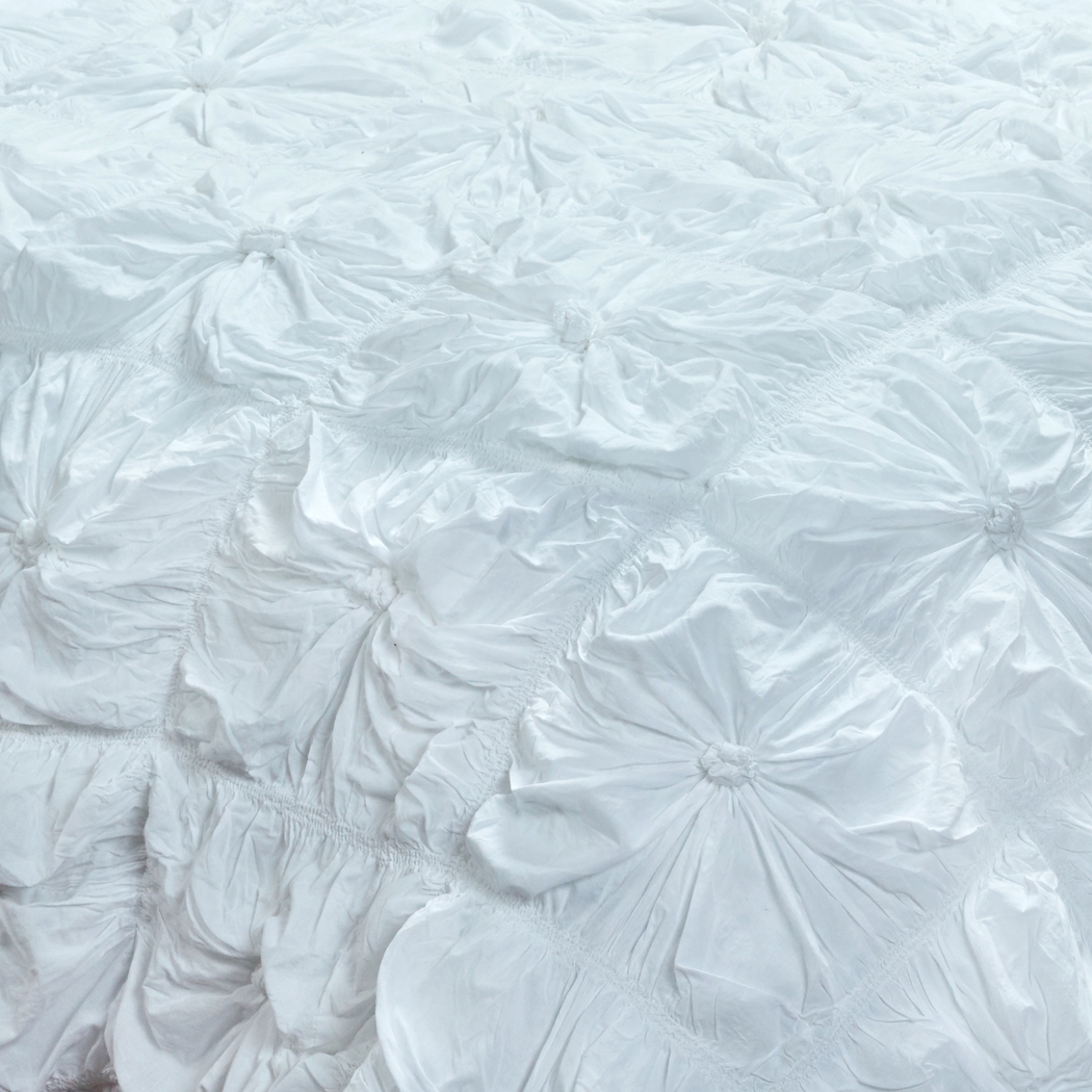 Adrina White 3 Pc Queen Comforter Set - Thumbnail - Image 4