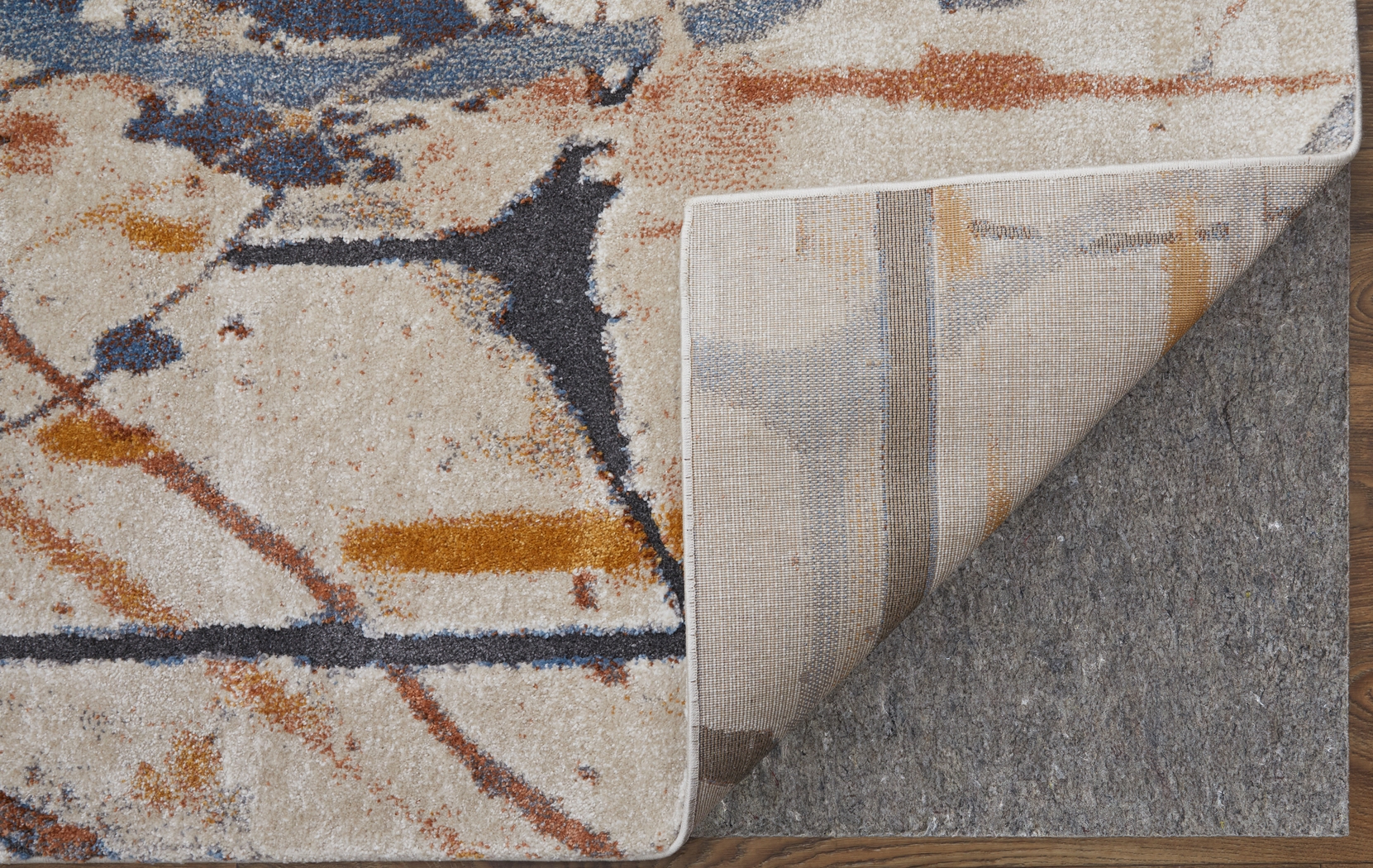 Adrirah Blue/Orange 2'6 x 8' Runner Rug - Thumbnail - Image 4