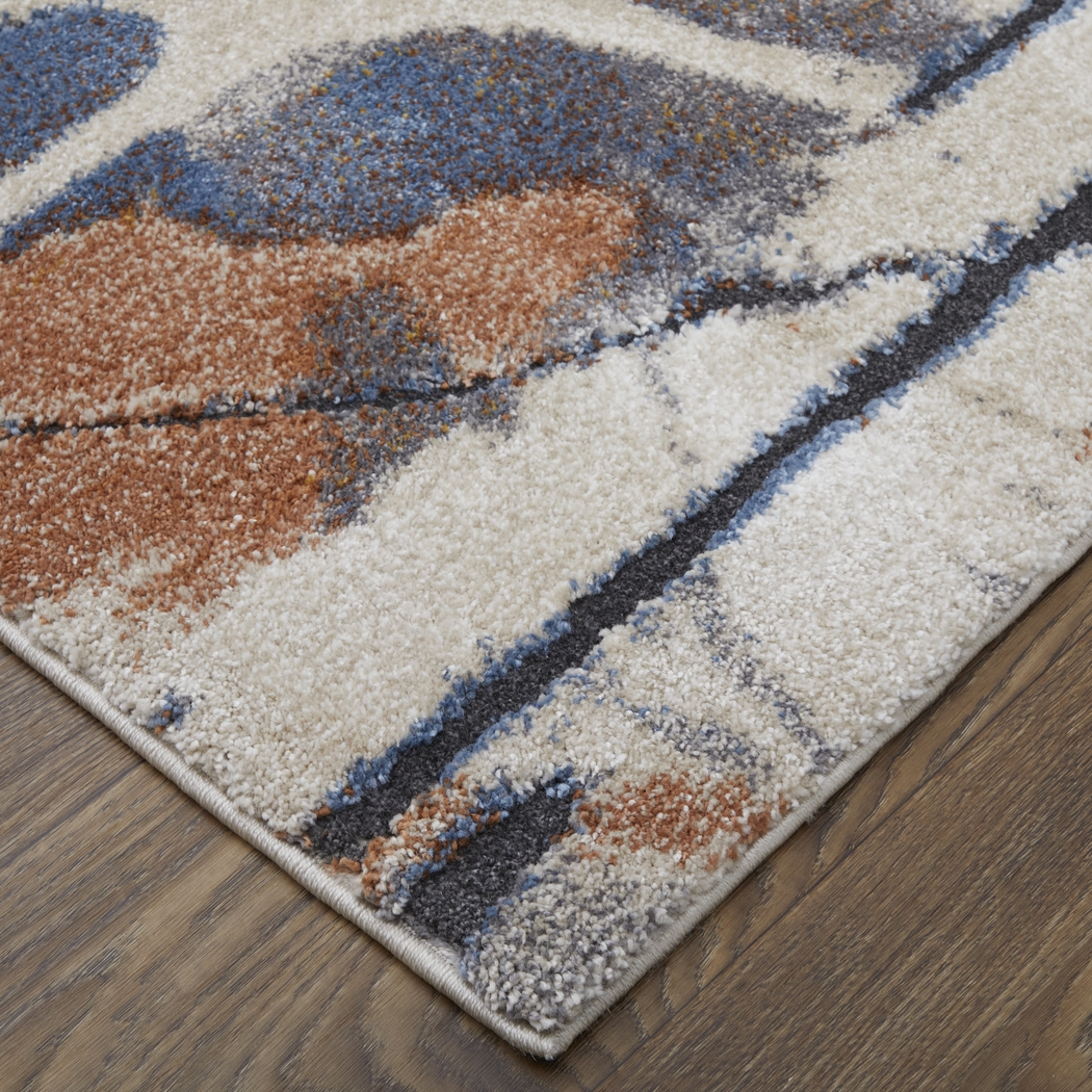 Adrirah Blue/Orange 2'6 x 8' Runner Rug - Thumbnail - Image 9