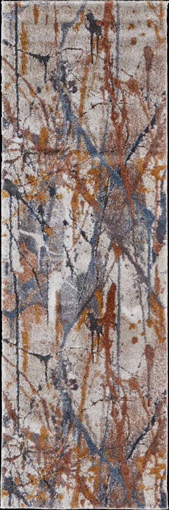 Adrirah Blue/Orange 2'6 x 8' Runner Rug - Thumbnail - Image 1