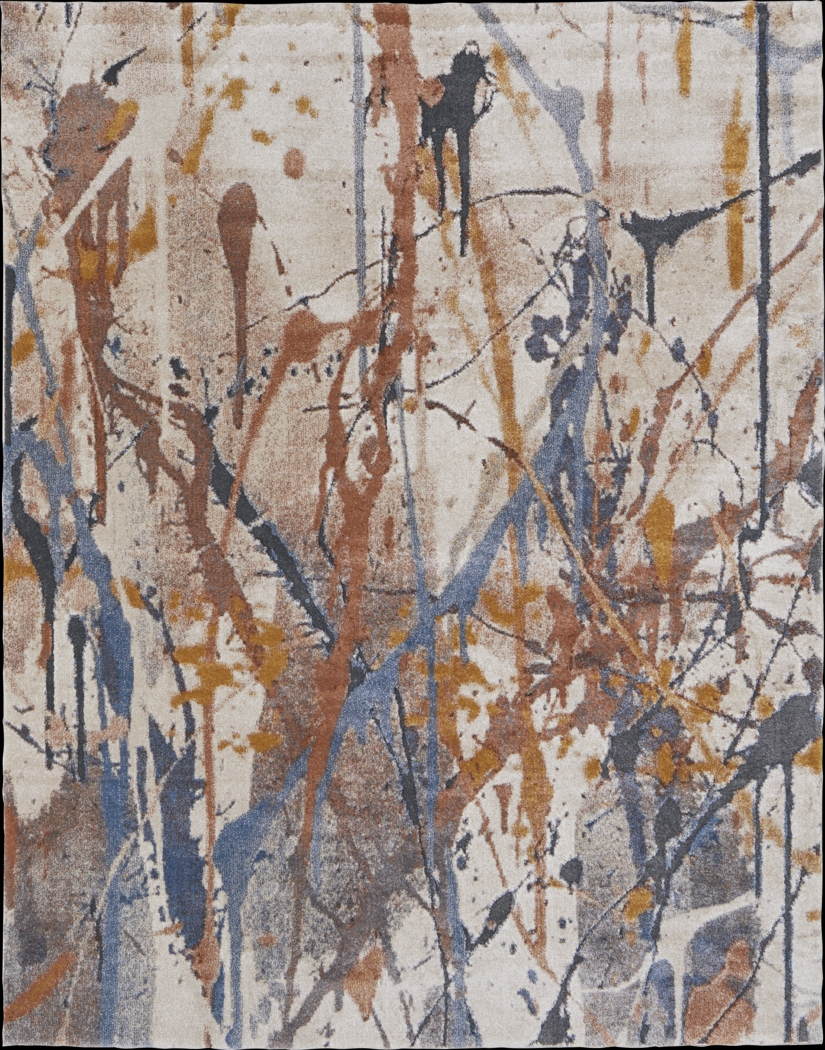 Adrirah Blue/Orange 8' x 10' Rug - Thumbnail - Image 1