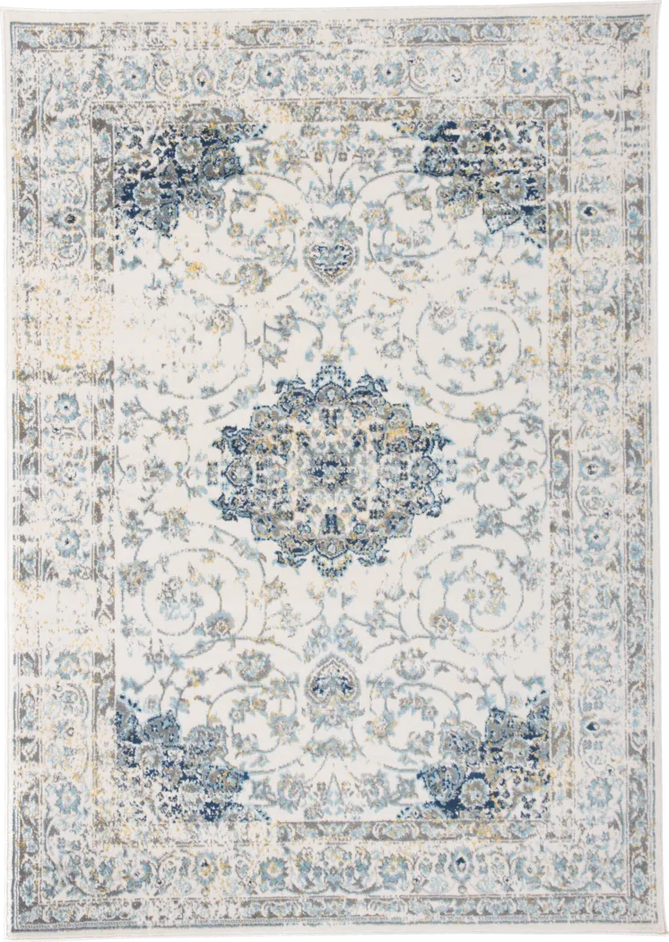 Advay Blue 3' x 5'  Rug - Thumbnail - Image 1