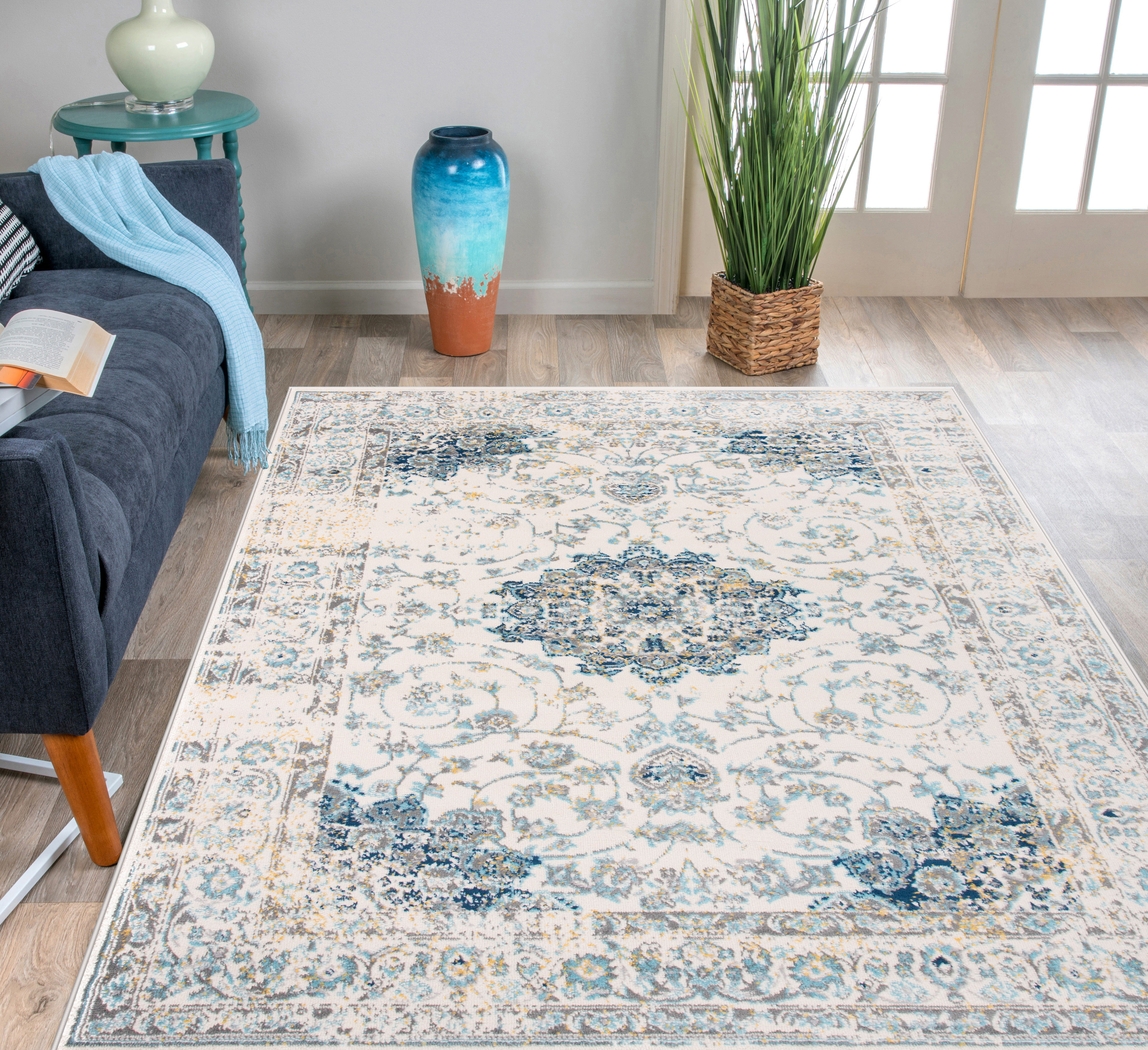 Advay Blue 5' x 7' Rug - Thumbnail - Image 4