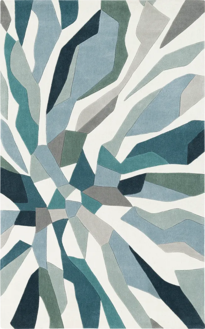 Adwin Teal 5' x 8' Rug - Thumbnail - Image 1