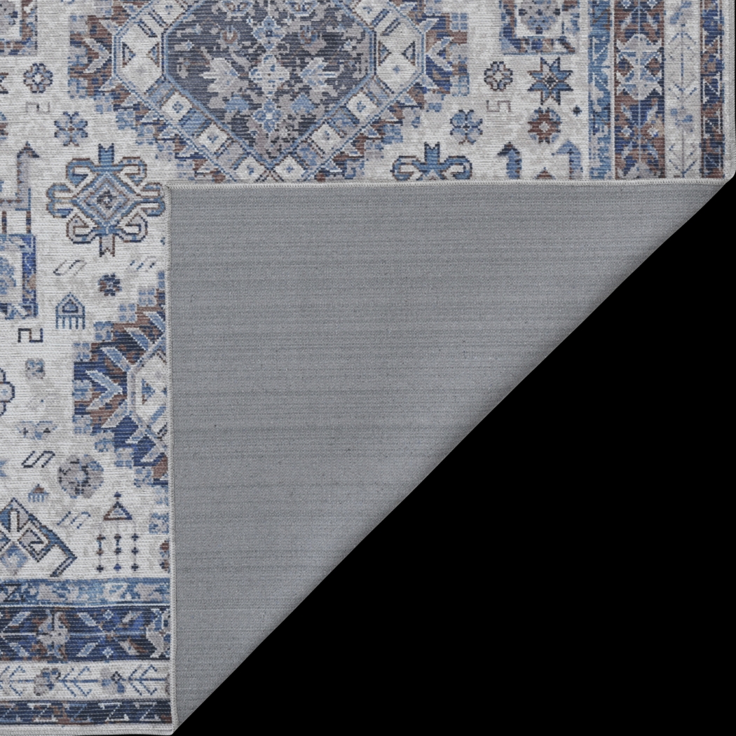 Aebby Blue 2'7 x 10' Machine Washable Rug - Thumbnail - Image 4