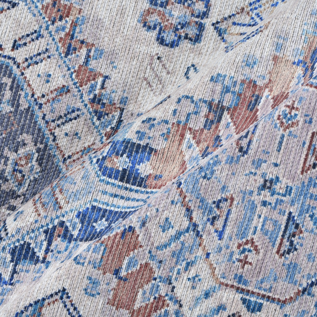 Aebby Blue 2'7 x 10' Machine Washable Rug - Thumbnail - Image 5